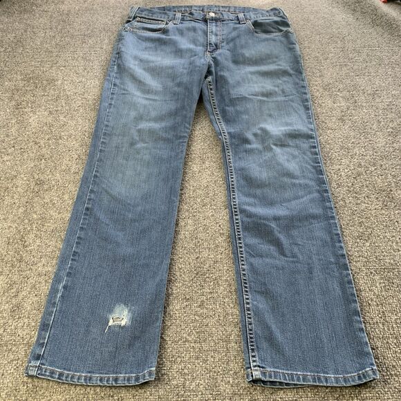 Carhartt Mens Relaxed Fit Blue Jeans Straight Med Wash Size 36 x 30 - Picture 1 of 16